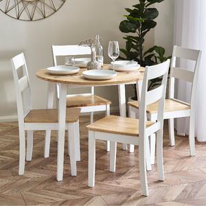 Linwood 4 Seater Round Drop Leaf Dining Table Natural