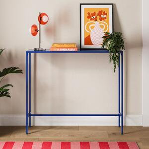 Cerano Slim Console Table, Metal Blue