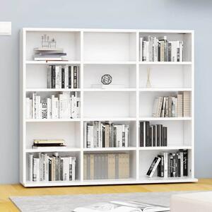 Ypsilanti Wooden Bookcase With 15 Shelves - White