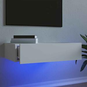 Dubuque Wooden Wall Hung TV Stand With LED - White