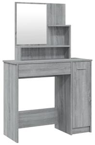 Ypsilanti Wooden Dressing Table With Mirror - Grey Sonoma
