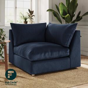 Full Circle Austin Cosy Velvet Modular Corner Piece Navy