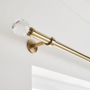 Faceted Ball Extendable Metal Eyelet Curtain Pole