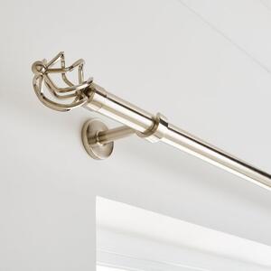 Caged Ball Extendable Metal Eyelet Curtain Pole