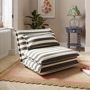 Jackson Woven Stripe Foldable Single Sofa Bed Woven Stripe Black