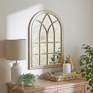 Arched Window Indoor Outdoor Wall Mirror Natural