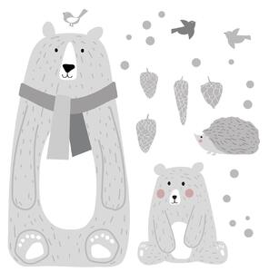 Bears sticker set gray