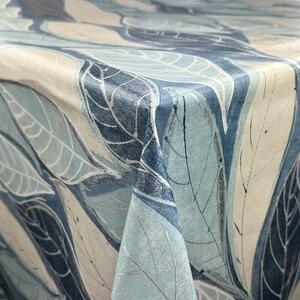 Embossed Leaf PVC Fabric Blue