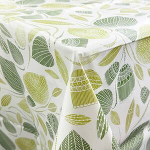 Scandi Floral Green PVC Fabric Green