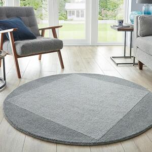 Boston Wool Border Round Rug Boston Wool Grey