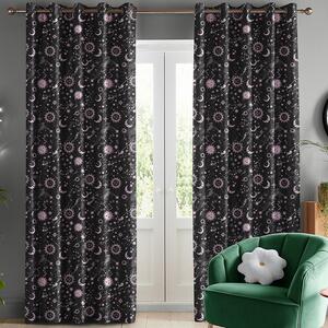 Skinnydip Marble Celestial Made To Measure Curtains Black and Pink