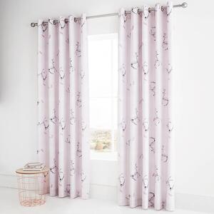Catherine Lansfield Enchanted Unicorn Ready Made Eyelet Curtains 66'' x 72'' Pink