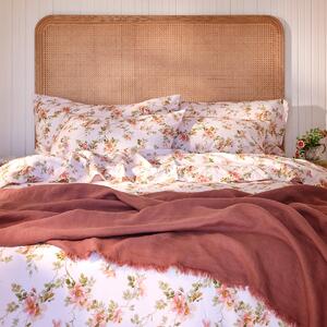 Piglet Cream Pastel Field Rose Linen Blend Pillowcases Size Super King