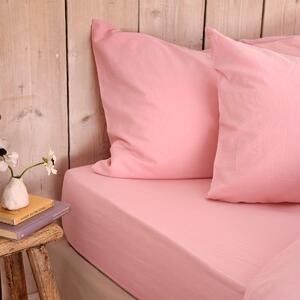Piglet Pink Bloom Linen Blend Fitted Sheet Size Super King