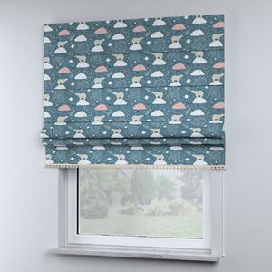 Roman blind with pompoms
