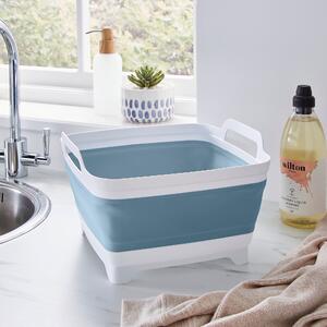 Collapsible Washing Up Bowl with Drainer Ashley Blue