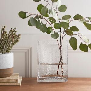 Bubble Rectangular Glass Vase Clear