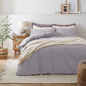 Soft Washed Recycled Cotton Duvet Cover and Pillowcase Set Lilac