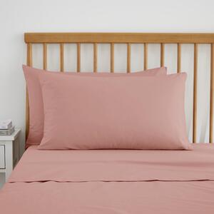 Pure Cotton Standard Pillowcase Pair Dusty Pink