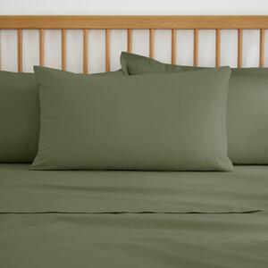 Pure Cotton Standard Pillowcase Pair Olive