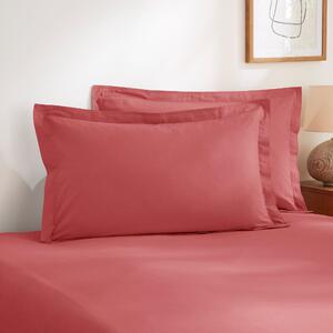 Soft Washed Recycled Cotton Oxford Pillowcase Rhubarb