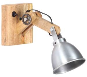 Wall Lamp E27 Silver Solid Mango Wood and Iron