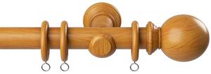 28mm Woodland Ball Wooden Curtain Pole Antique Pine