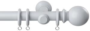 28mm Woodland Ball Wooden Curtain Pole White