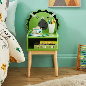 Kids Triceratops Bedside Table Green