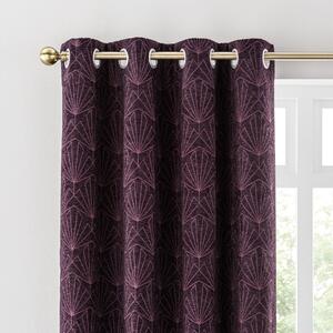 Gatsby Thermal Eyelet Curtains Aubergine (Purple)