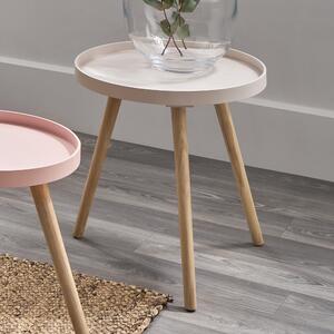 Pacific Halston Natural Pine Wood Large Side Table Pink