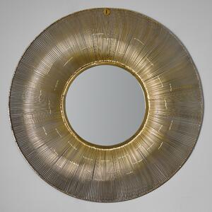 Metal Wire Round Wall Mirror, Gold Effect Effect 92cm Gold Effect