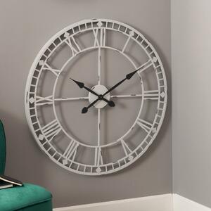 Metal Round Wall Clock 80cm Grey