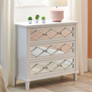 Pacific Puglia 3 Drawer Chest, Painted Pine White