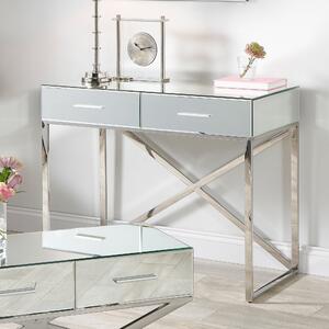 Pacific Rocco 2 Drawer Dressing Table, Mirrored Silver