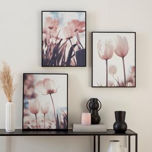 Set of 3 Photographic Tulip Prints 40x50cm Pink