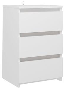 Bed Cabinet White 40x35x62.5 cm Engineered Wood