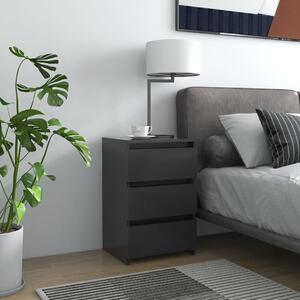 Bed Cabinet Grey 40x35x62.5 cm Engineered Wood