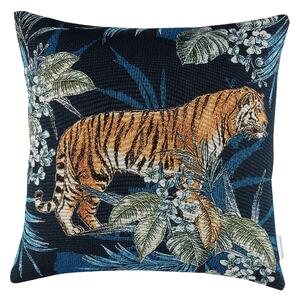 Catherine Lansfield Tiger Tropicana 45cm x 45cm Filled Cushion Navy Blue