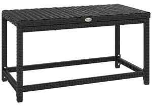 Outsunny Outdoor Coffee Table Side Table with Rectangular Frame for Patio, Balcony, Black