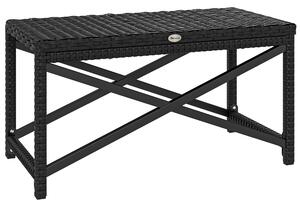 Outsunny Outdoor Coffee Table Side Table with X-Shape Frame for Patio, Balcony, Black