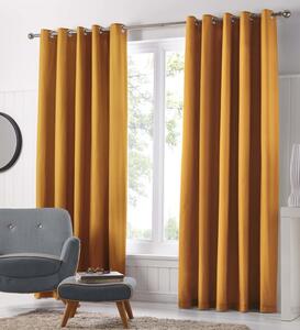 Freya Ready Made Eyelet Curtains Ochre