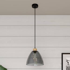 Dasha hanging light, one-bulb, glass smoky grey