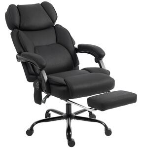 HOMCOM High Back Vibration Massage Office Chair Heated Reclining Computer Chair w/ Adjustable Height, Swivel Wheels, Black