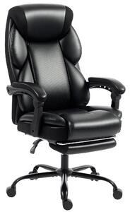 HOMCOM Adjustable Office Chair Reclining Computer Desk Chair with Footrest, Armrest, Casters, Black