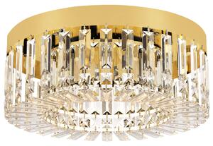 HOMCOM Crystal Chandeliers with 225 Crystal Pendants, 8-Light Ceiling Light for Living Room, Bedroom Dining Room, Gold Tone