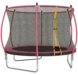 SPORTNOW 10ft Outdoor Trampoline with Enclosure Net, Spring Cover, Pink
