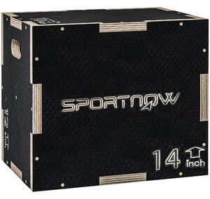 SPORTNOW Multi-Faceted Jump Box, Wooden Step Up Box, for Home, Gym, Exercise, Black
