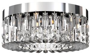 HOMCOM Crystal Chandeliers with 160 Crystal Pendants, 6-Light Ceiling Light for Living Room, Bedroom Dining Room, Silver Tone