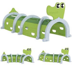 AIYAPLAY Crocodile Design Kids Play Tunnel for Ages 3-6 Crawl and Climb